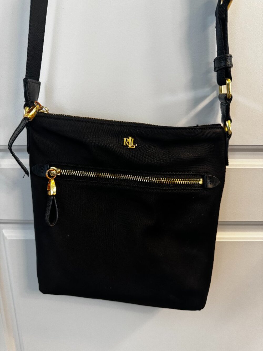 Lauren - Ralph Lauren Jetty Black Nylon Crossbody Bag Gold Hardware
